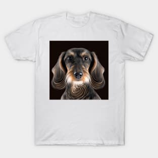 A Fractal Design of A Miniature Wire Hair Dachshund T-Shirt